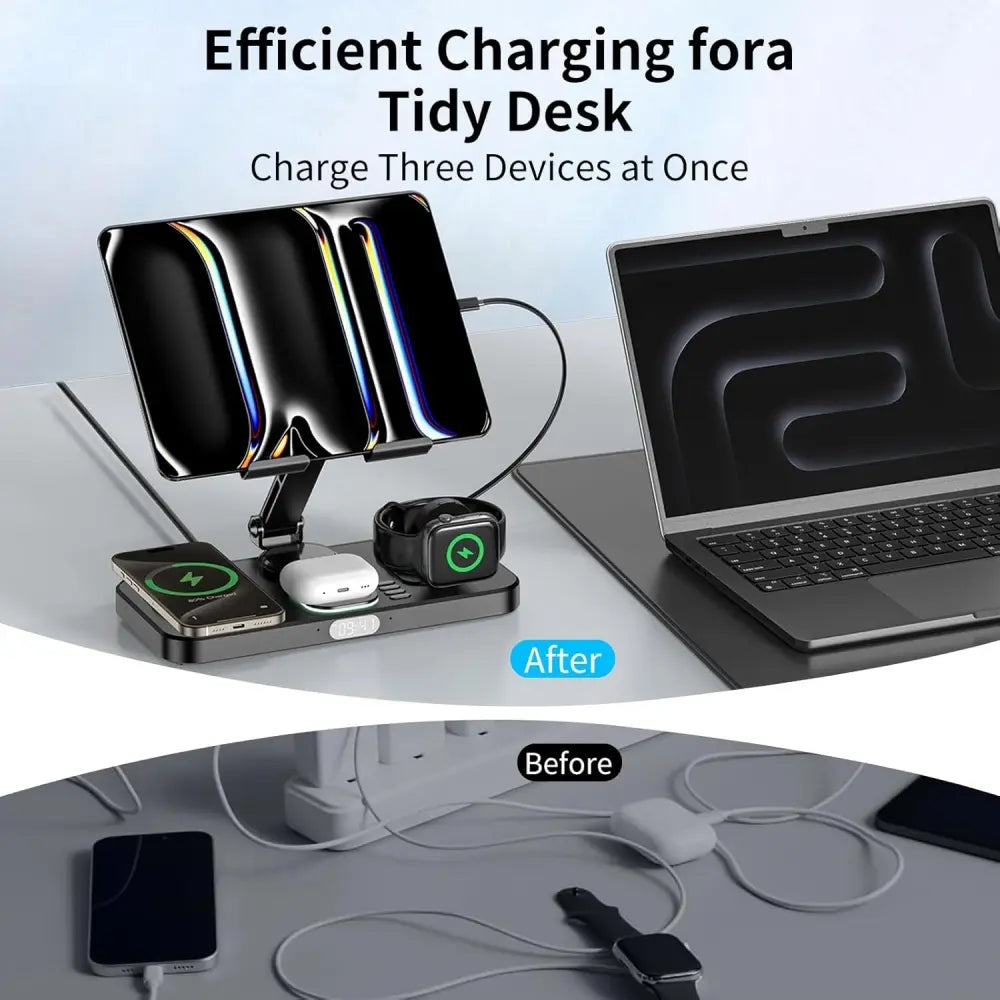 Wireless Charger 6 in 1 Wireless Charging Station for Multiple Devices