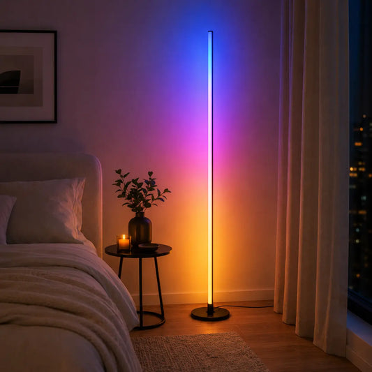 Smart RGB Floor Lamp with 16M Colors & Music Sync – App/Remote Controlled LED