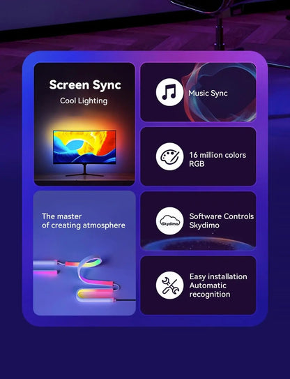 RGBIC LED Strip Light for Gaming, Smart App Control, Music Sync, USB Powered for PC Monitors