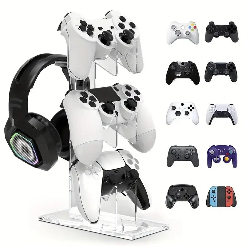3-Layer Compact Game Controller Stand & Headphone Stand