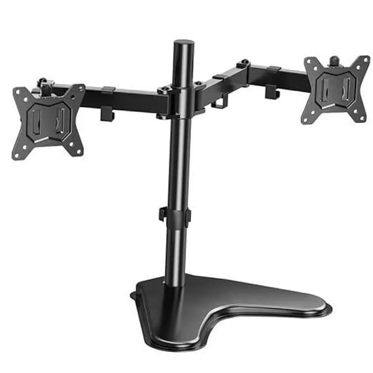 Dual Monitor Stand, Free-Standing Fully Adjustable Dual Monitor Mount Black