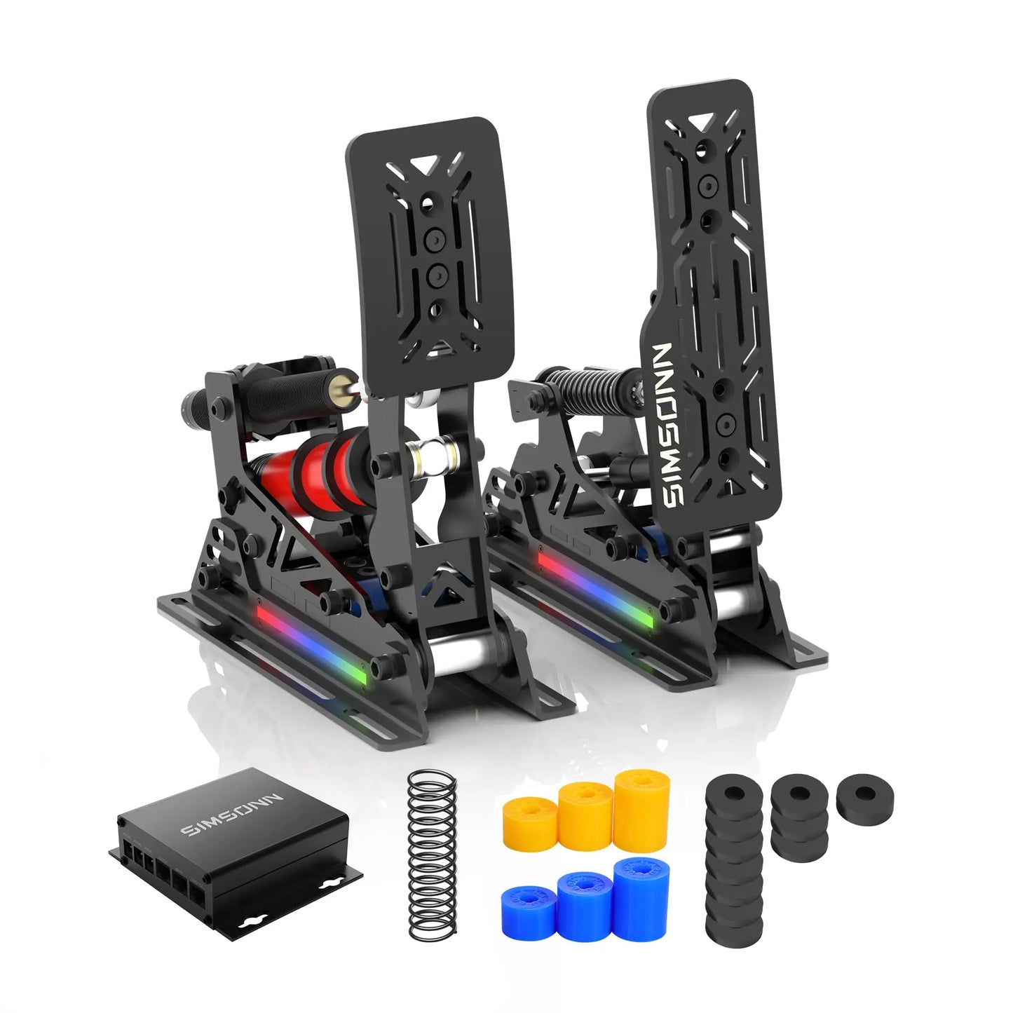 SIMSONN PRO X Ultra Load Cell Hydraulic Sim Racing Pedals - Custom Adjustable Resistance Game Controller for PC, with Haptic Reactor Support (PRO X Ultra P3-H3)