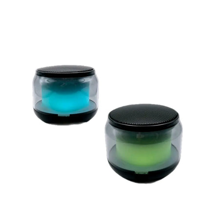 Molaisem 2-Piece Palm Size TWS Bluetooth 5.0 Speakers - Audio, Card-Supported, Rechargeable Battery-Powered Portable Wireless Stereo with Charging Function