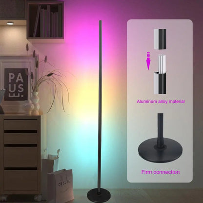 Smart RGB Floor Lamp with 16M Colors & Music Sync – App/Remote Controlled LED