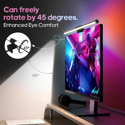 1Pc RGB LED Monitor Light Bar, Usb-Powered, Adjustable Brightness, Multi-Color & White Modes, Atmosphere Lighting, Space-Saving Design for Home Office, Gaming, and Reading - Modern Lighting Solution