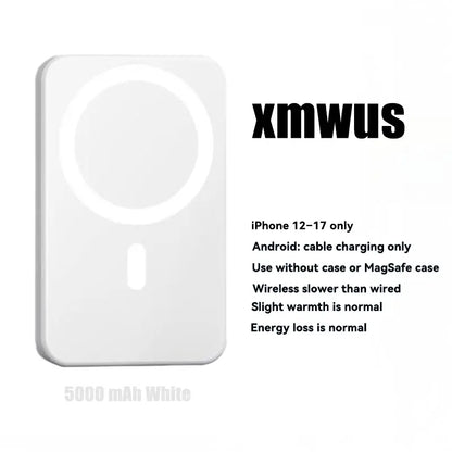 [Dealsforyoudays]5000Mah Magnetic Power Bank for Iphone 12–17 Series, Works Best with Magsafe Case or No Case, Portable Wireless Charger Summerwins