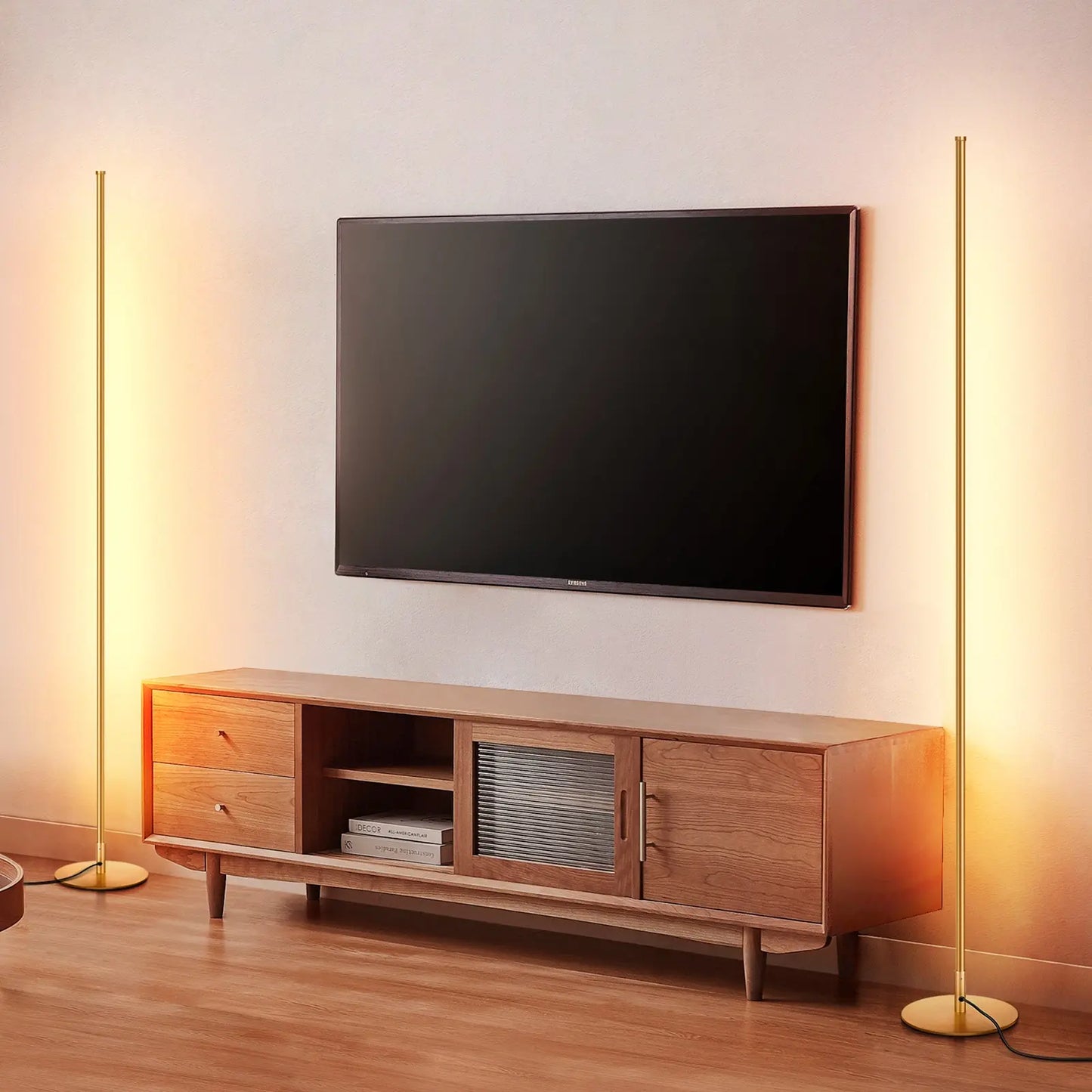 2-Pack 57.5" Minimalist LED Corner Floor Lamp