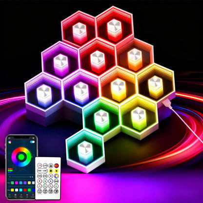 Yocrostar Hexagon LED Wall Lights - Smart app