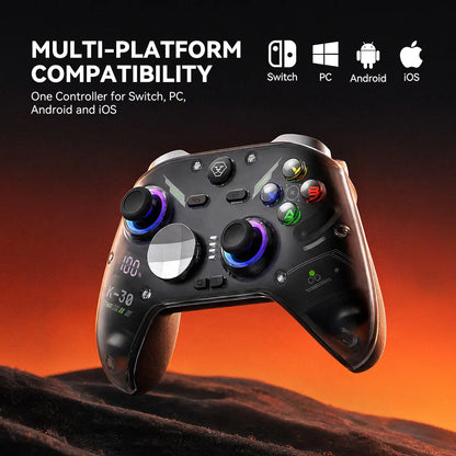 AOLION K30 Wireless Game Controller (Not for Playstation/Xbox) - TMR Anti-Drift Joysticks, Switchable ABXY Layout, Mechanical & Linear Trigger Modes, Dual-Height Thumbsticks, Compatible with Switch, PC, Ipad & Android