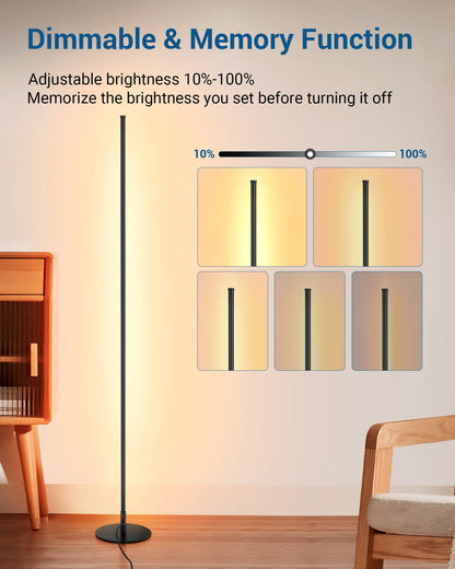 2-Pack 57.5" Minimalist LED Corner Floor Lamp