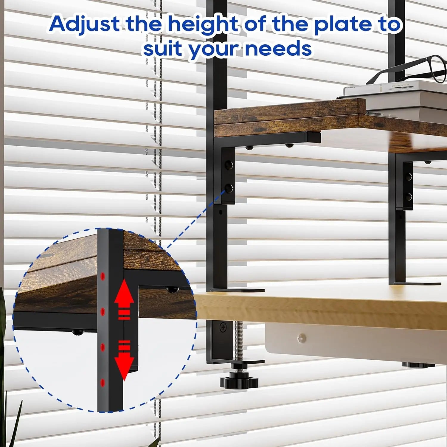 2-Tier Desk Organizer,Wood Shelves forGaming Accessories