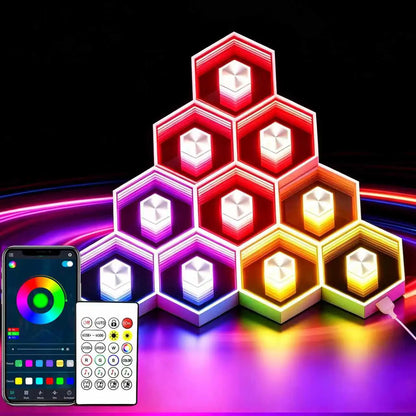 Yocrostar Hexagon LED Wall Lights - Smart app
