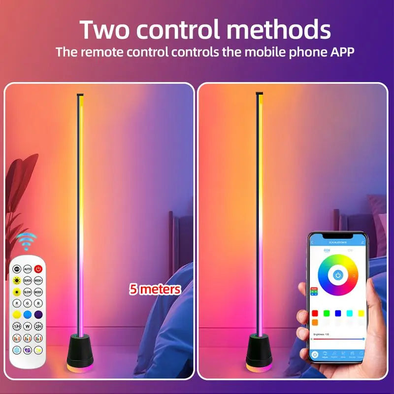 Smart RGB LED Corner Floor Lamp,172 Leds Bright Standing Lamps for Living Room with APP and Remote