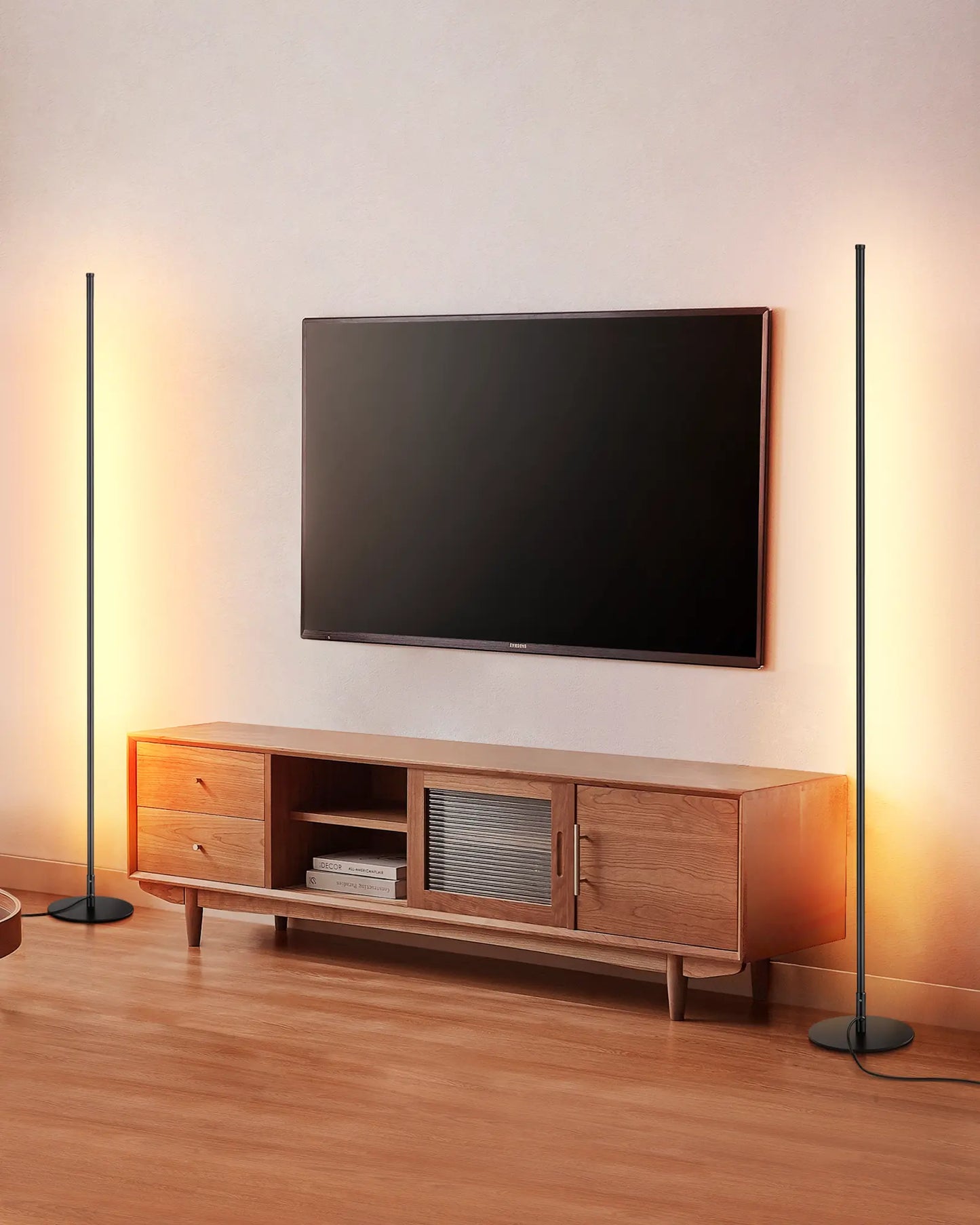 2-Pack 57.5" Minimalist LED Corner Floor Lamp