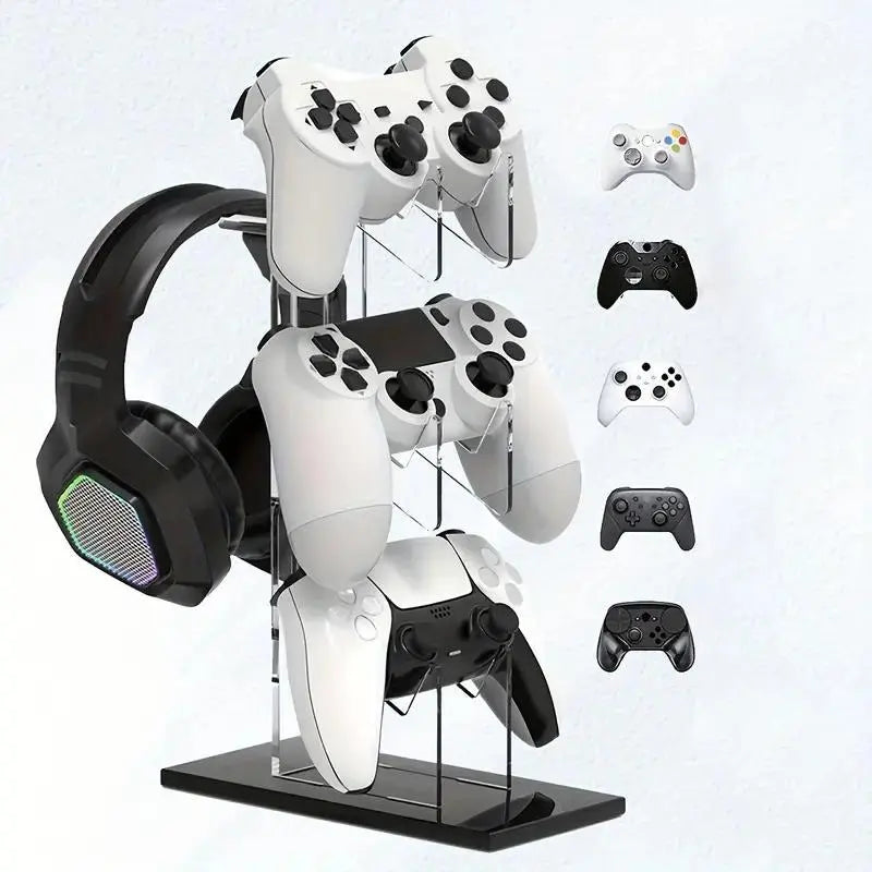 3-Layer Compact Game Controller Stand & Headphone Stand