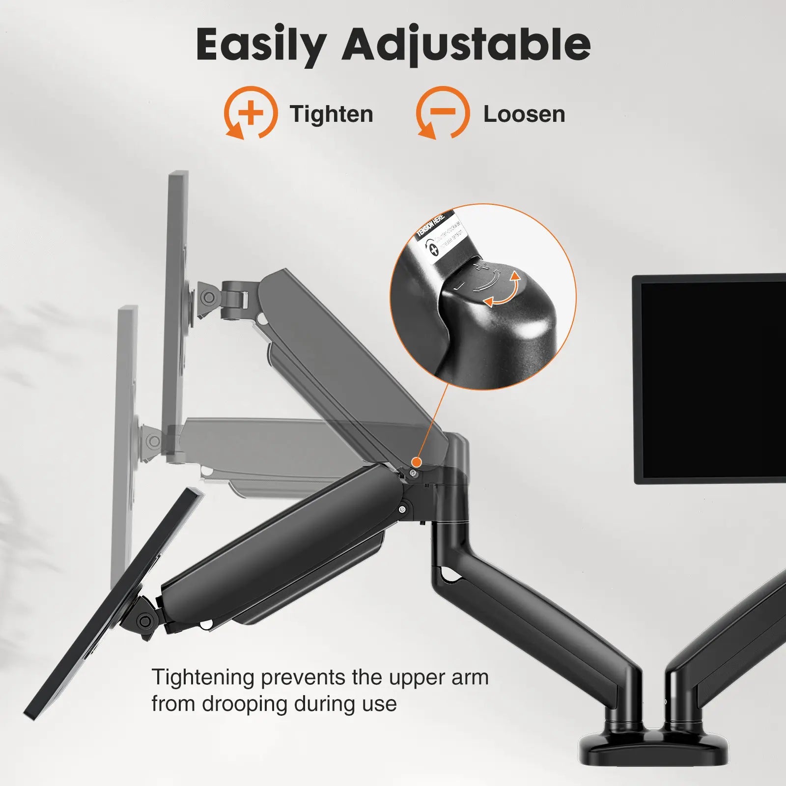 Sweet Furniture F Monitor Stand - Adjustable Desk Mount Arm for 15 - 27 Inch Monitors