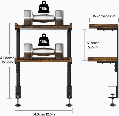 2-Tier Desk Organizer,Wood Shelves forGaming Accessories