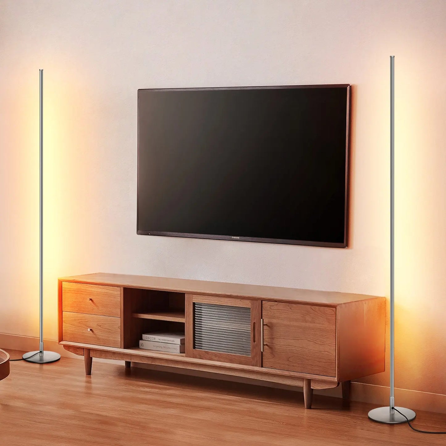 2-Pack 57.5" Minimalist LED Corner Floor Lamp