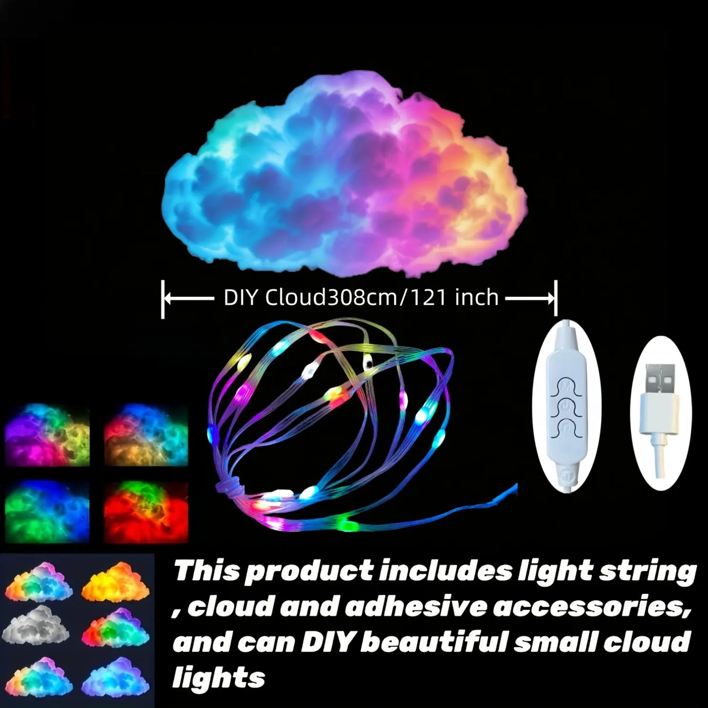 Thunder Cloud LED Light with Music Sync