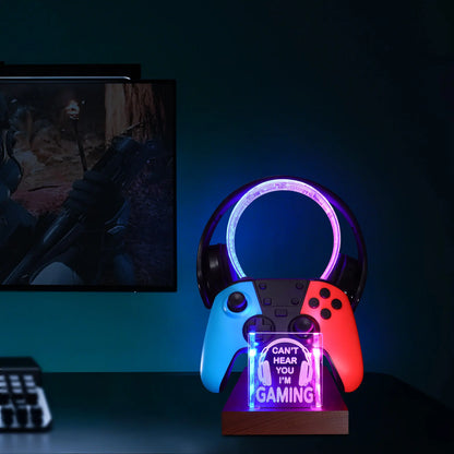LED Gaming Headphone Stand with Controller Holder