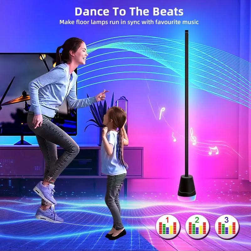 Smart RGB LED Corner Floor Lamp,172 Leds Bright Standing Lamps for Living Room with APP and Remote
