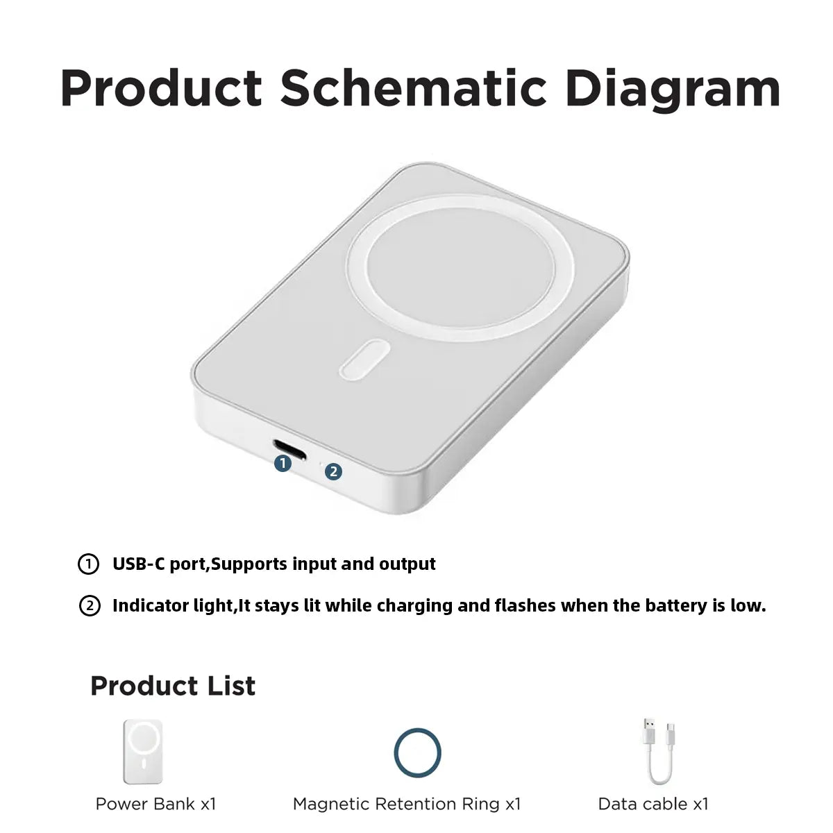 [Dealsforyoudays]5000Mah Magnetic Power Bank for Iphone 12–17 Series, Works Best with Magsafe Case or No Case, Portable Wireless Charger Summerwins