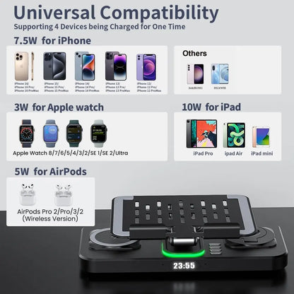 Wireless Charger 6 in 1 Wireless Charging Station for Multiple Devices