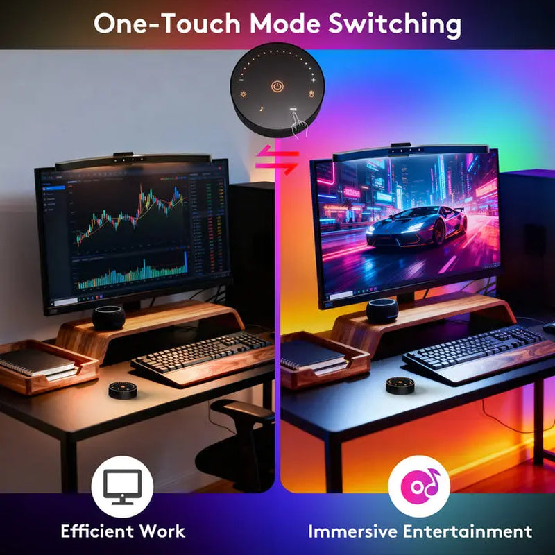 Curved Monitor Light Bar with Dual Control