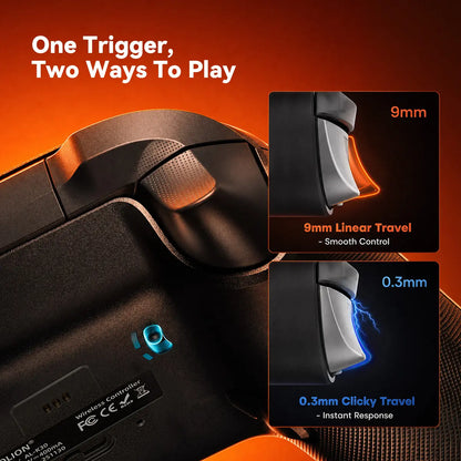 AOLION K30 Wireless Game Controller (Not for Playstation/Xbox) - TMR Anti-Drift Joysticks, Switchable ABXY Layout, Mechanical & Linear Trigger Modes, Dual-Height Thumbsticks, Compatible with Switch, PC, Ipad & Android