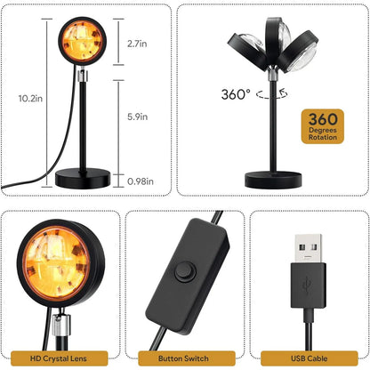 Sunset Lamp, Sunset Projection Lamp with Remote 16 Colors
