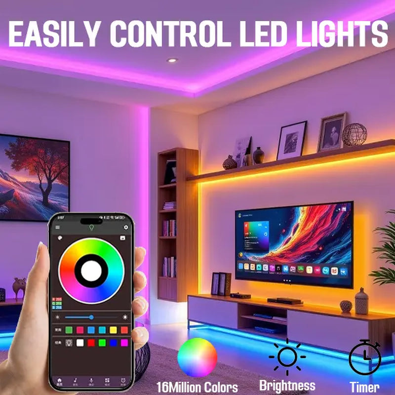 100Ft LED Strip Lights, Bluetooth Smart App