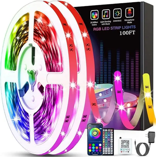 Smart LED Lights, 100Ft Colorsync RGB LED Strip Lights 