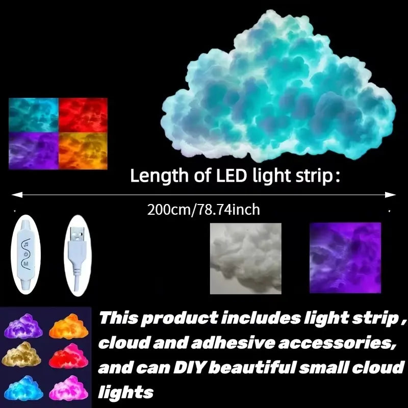 3D RGB LED Cloud Light 