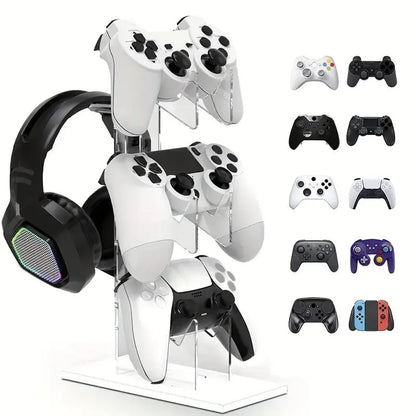 3-Layer Compact Game Controller Stand & Headphone Stand