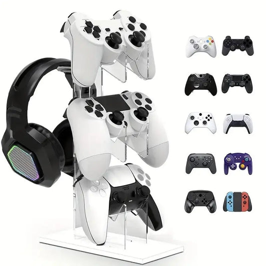 3-Layer Compact Game Controller Stand & Headphone Stand