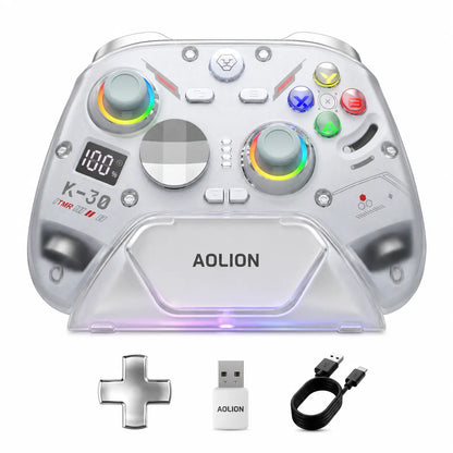 AOLION K30 Wireless Game Controller (Not for Playstation/Xbox) - TMR Anti-Drift Joysticks, Switchable ABXY Layout, Mechanical & Linear Trigger Modes, Dual-Height Thumbsticks, Compatible with Switch, PC, Ipad & Android