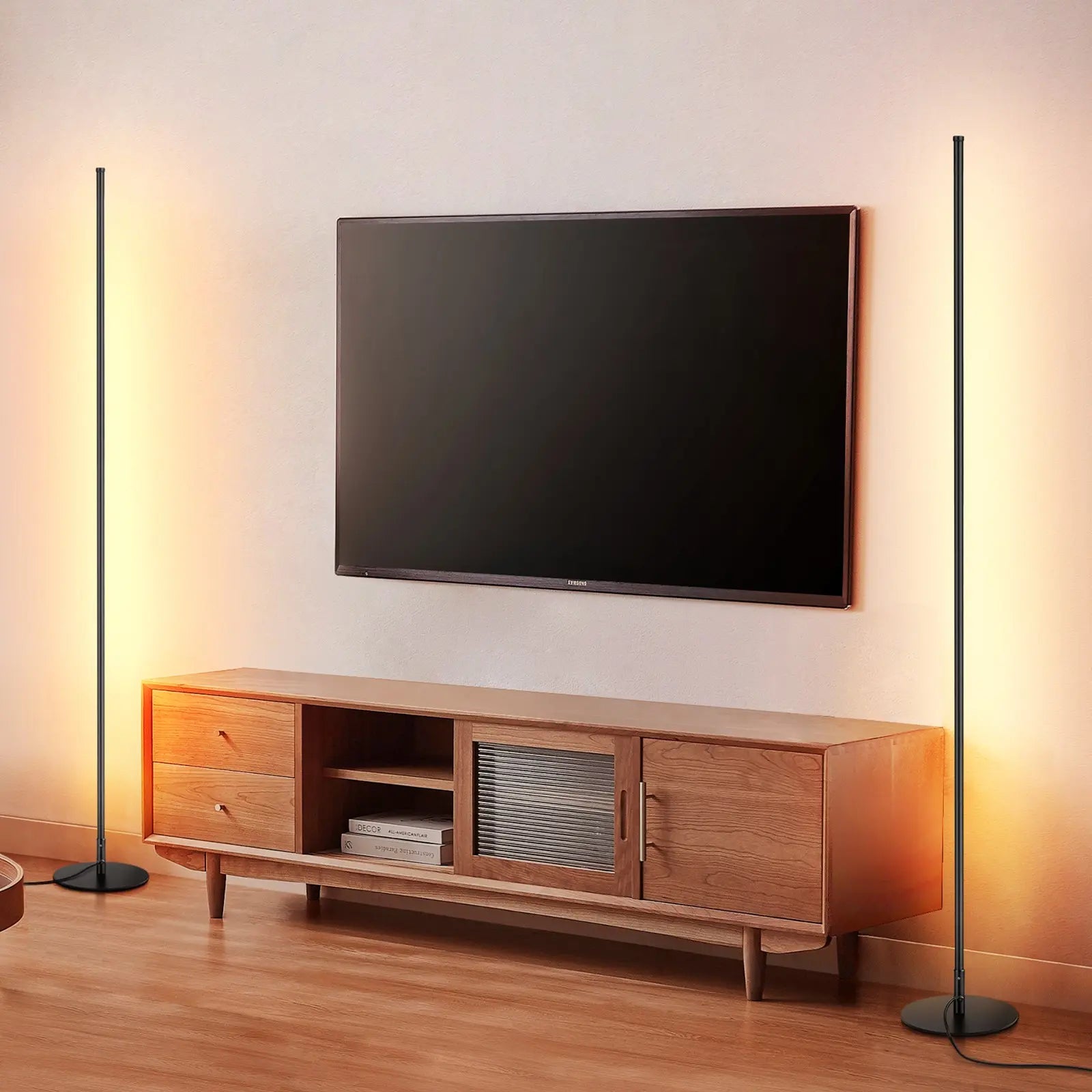 2-Pack 57.5" Minimalist LED Corner Floor Lamp