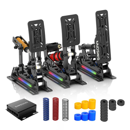 SIMSONN PRO X Ultra Load Cell Hydraulic Sim Racing Pedals - Custom Adjustable Resistance Game Controller for PC, with Haptic Reactor Support (PRO X Ultra P3-H3)