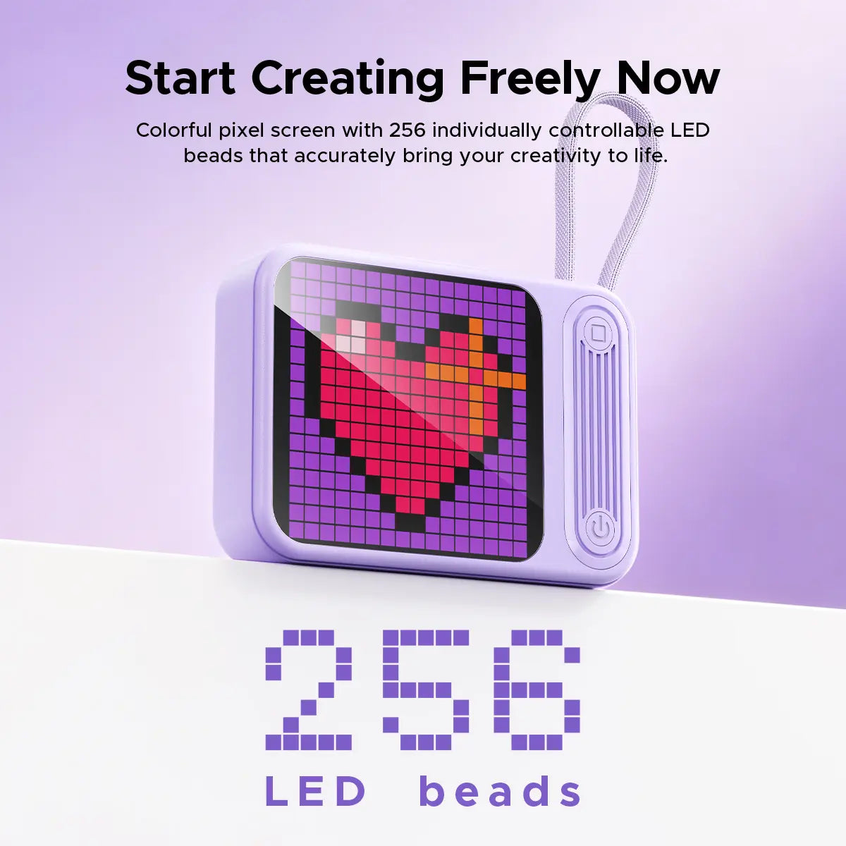 ORICO Mini DIY Pixel Screen Power Bank with Integrated Cable, 25W Fast Charging, and Custom Pixel Art Display – 10000Mah Compact Battery for Iphone & Android-Pc