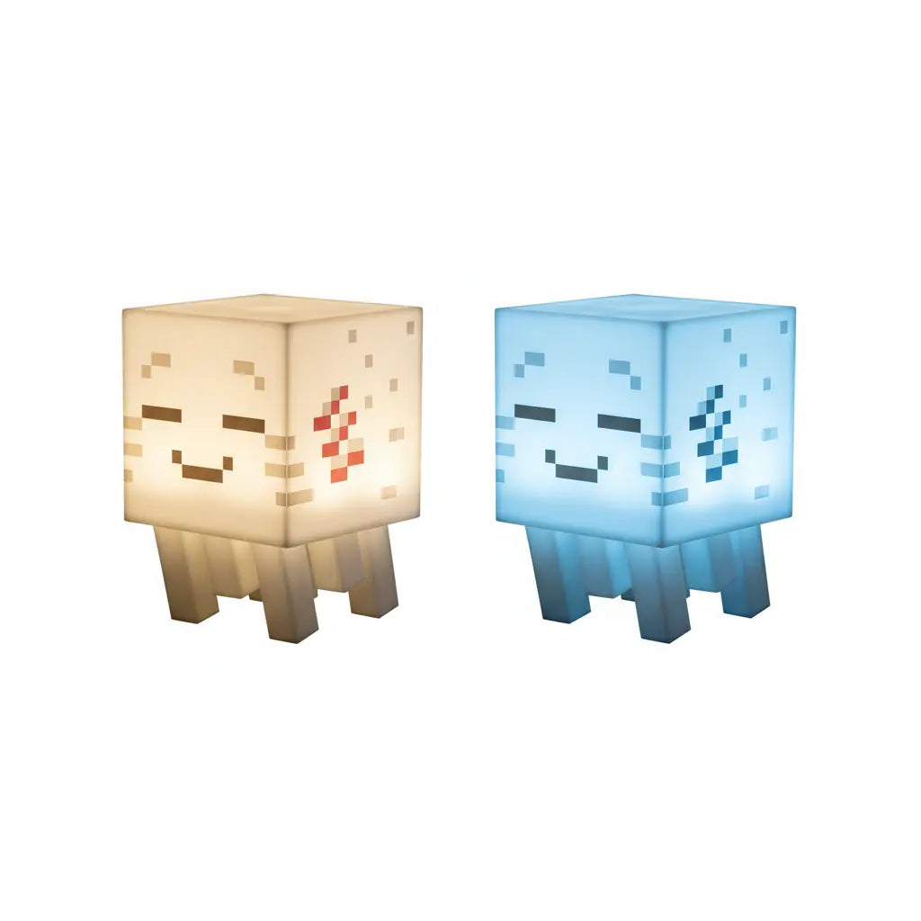 DIYCOM 3D Printed Pixel Ghost LED Night Light, Handmade Lamp with Four Solid Color Modes