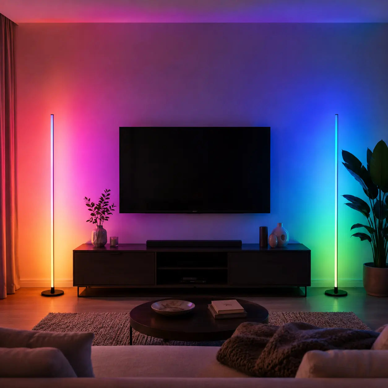 Smart RGB Floor Lamp with 16M Colors & Music Sync – App/Remote Controlled LED