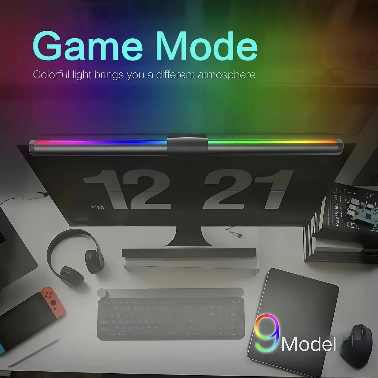 1Pc RGB LED Monitor Light Bar, Usb-Powered, Adjustable Brightness, Multi-Color & White Modes, Atmosphere Lighting, Space-Saving Design for Home Office, Gaming, and Reading - Modern Lighting Solution