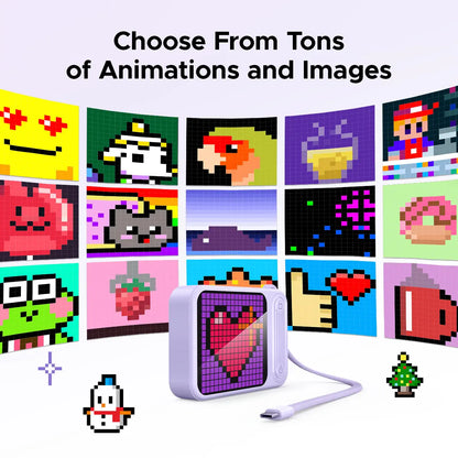ORICO Mini DIY Pixel Screen Power Bank with Integrated Cable, 25W Fast Charging, and Custom Pixel Art Display – 10000Mah Compact Battery for Iphone & Android-Pc