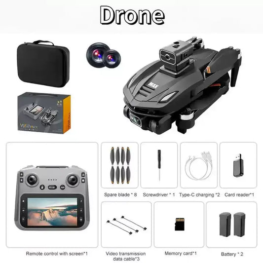4.5" Screen GPS Return Dual Cameras Foldable Design 2 Batteries Brushless Motor Stable Flight Modern Design