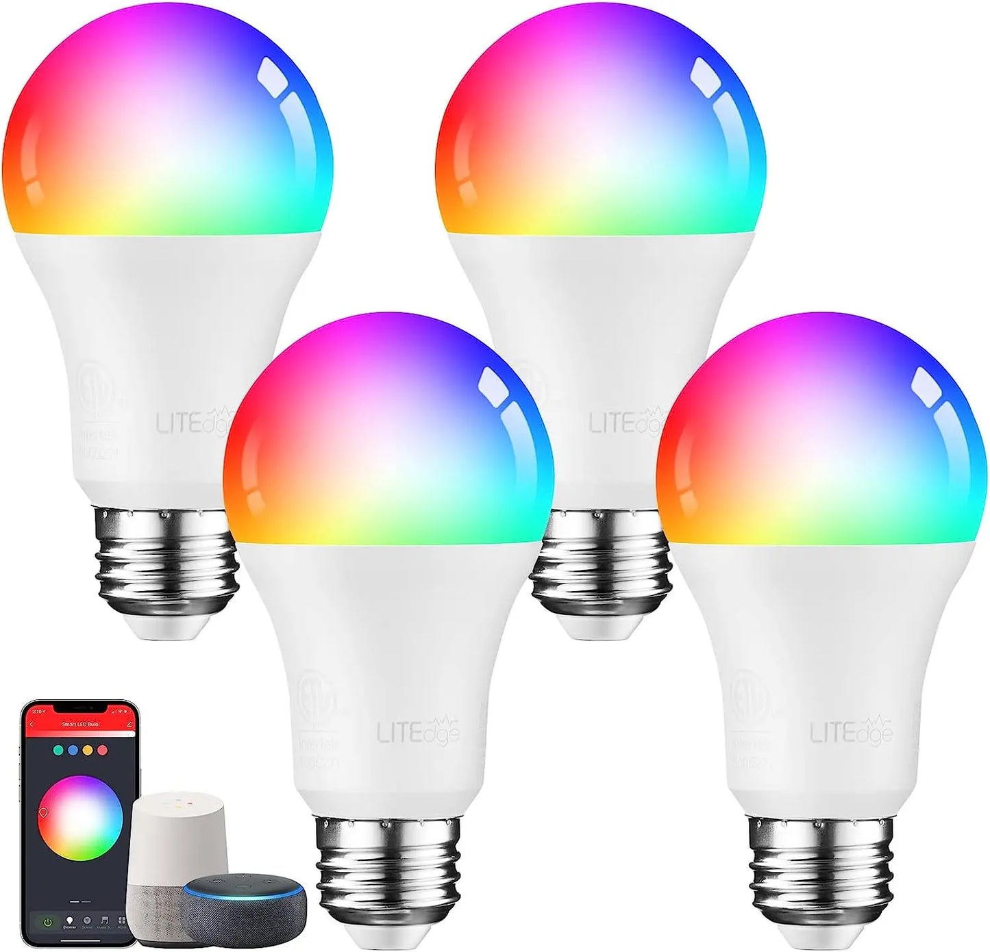 Smart 9W A19 LED Light Bulb - Google Home & Alexa Compatible