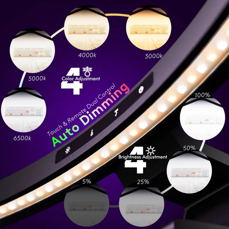 Curved Monitor Light Bar with Dual Control