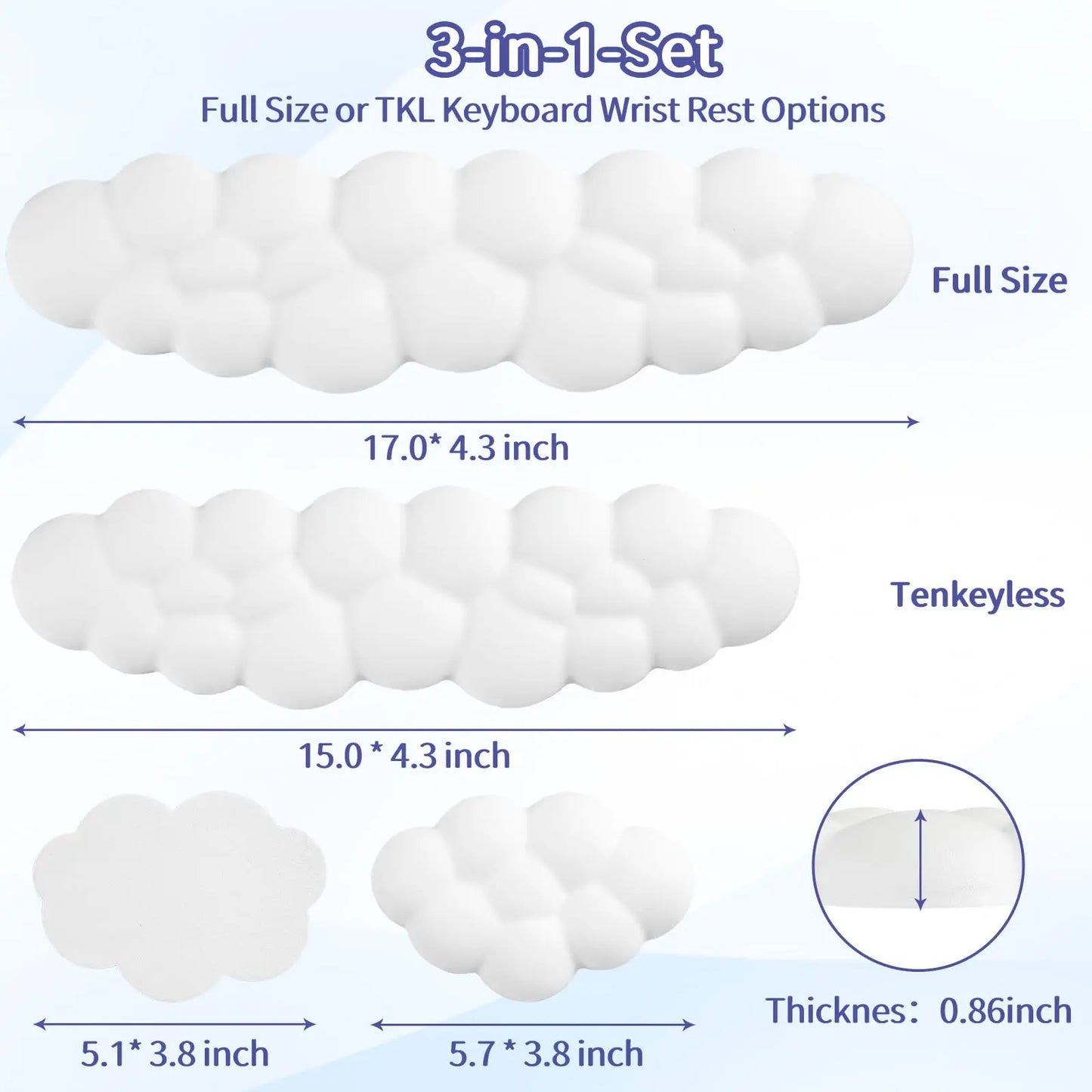 Cloud Wrist Rest Keyboard, Cute Arm Rest for Palm Support